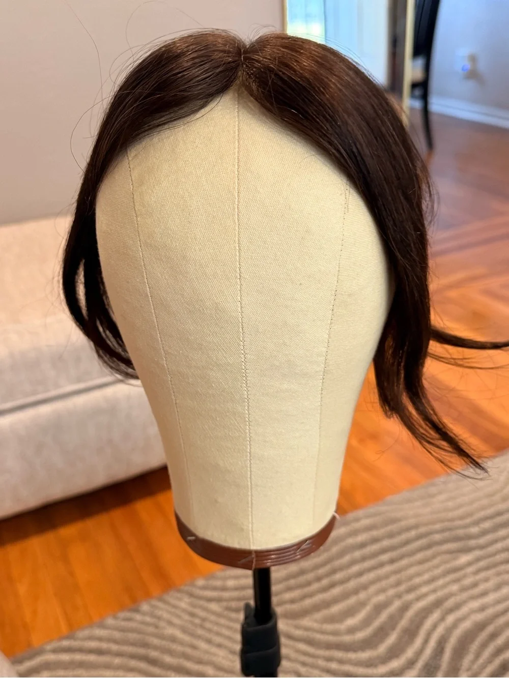 Human Hair Topper in Rich‎ Brown #088